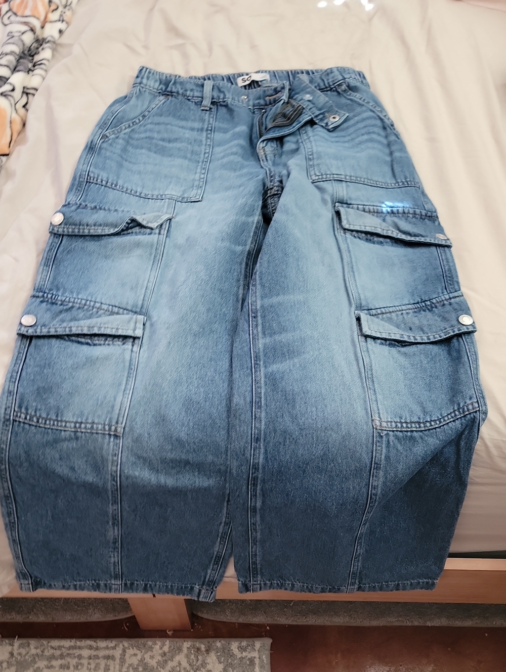 *Light Blue Cargo Denim Jeans
